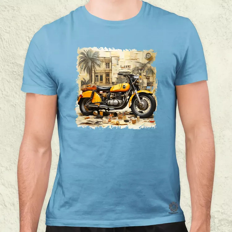 Vintage kollázs motor férfi póló