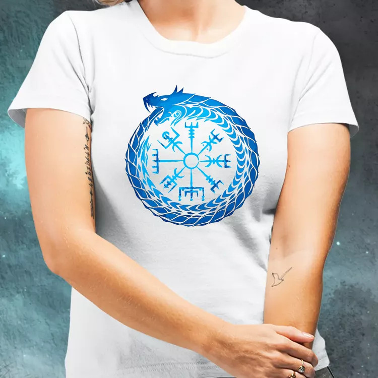 Jormungandr Vegvisir rúna női póló