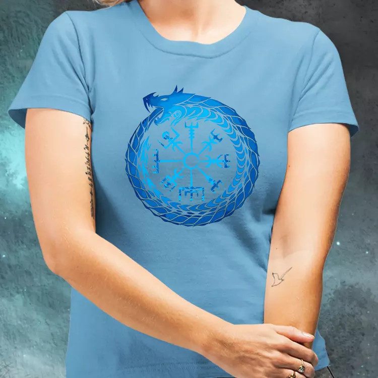 Jormungandr Vegvisir rúna női póló
