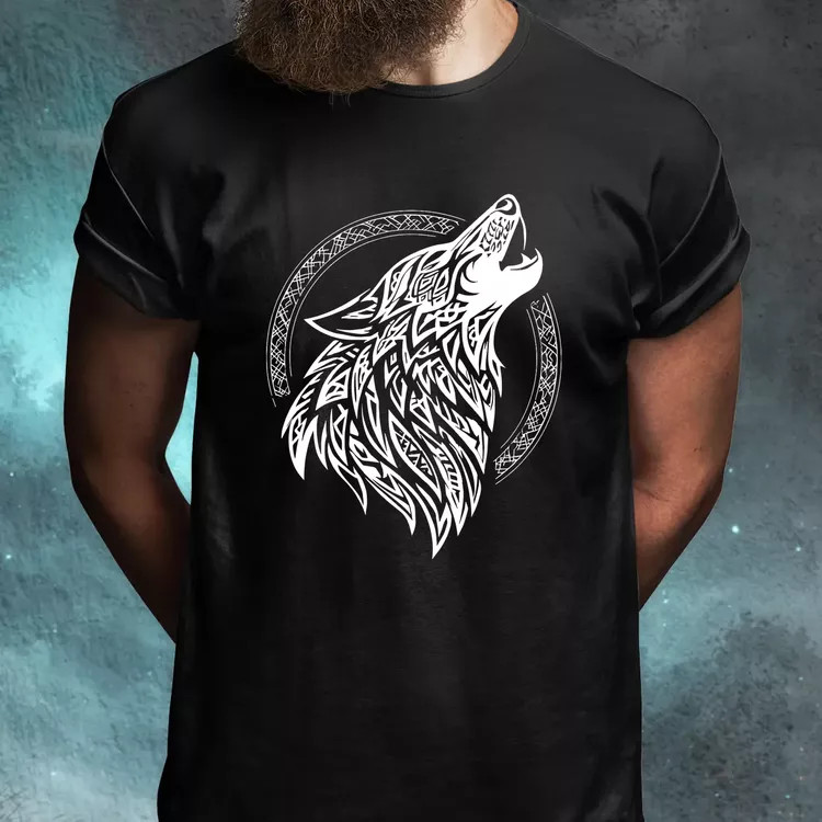 Rúna Fenrir fehér férfi póló