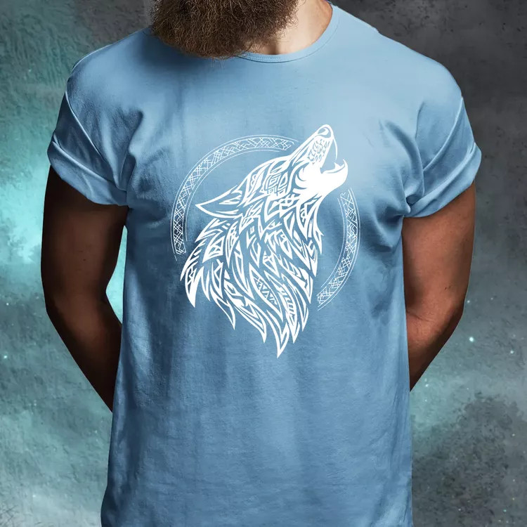 Rúna Fenrir fehér férfi póló