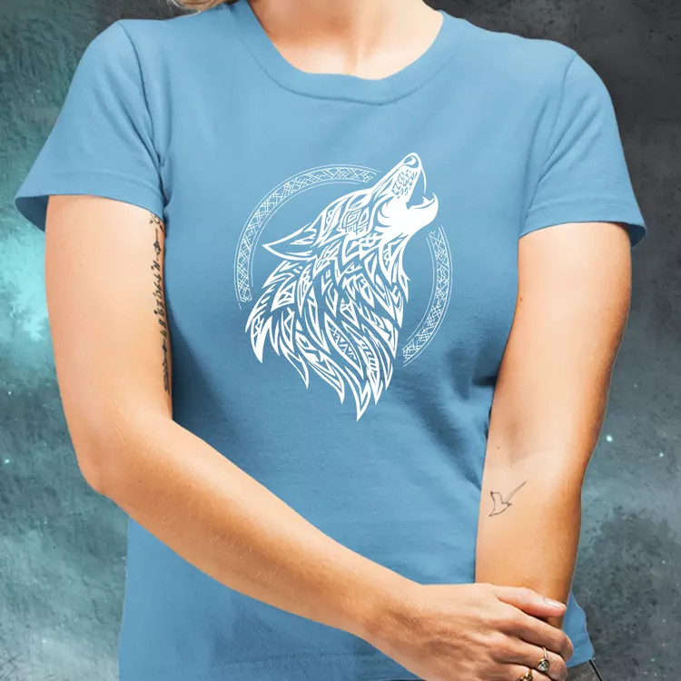 Rúna Fenrir fehér női póló