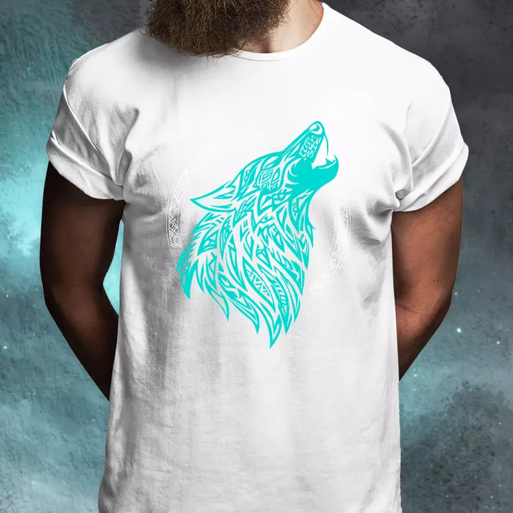 Rúna Fenrir türkiz férfi póló