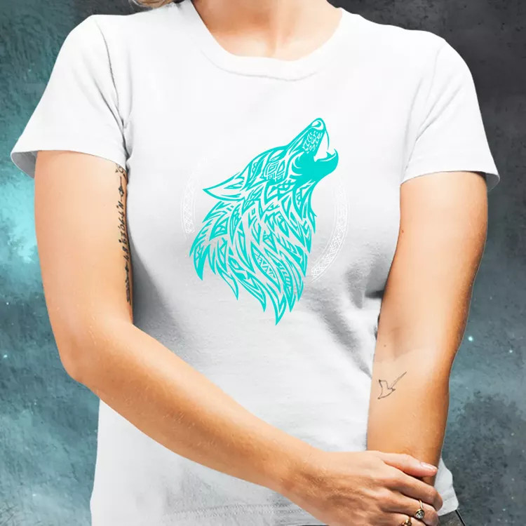 Rúna Fenrir türkiz női póló