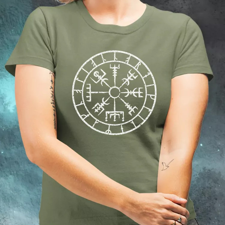 Vegvísir fehér női póló