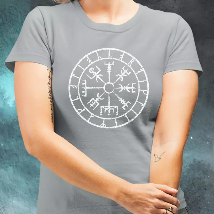 Vegvísir fehér női póló
