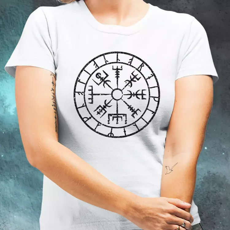 Vegvísir fekete női póló