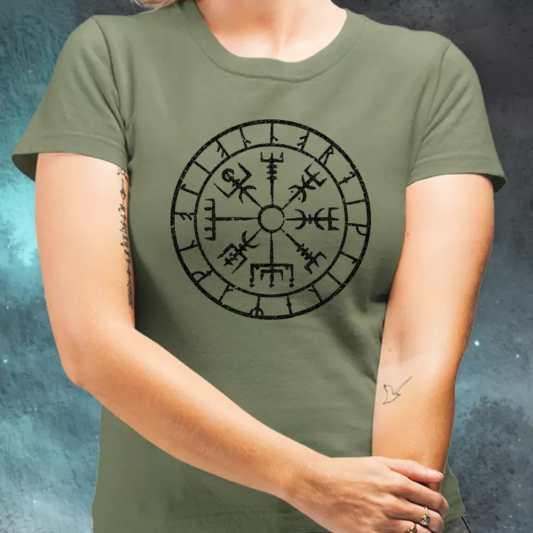 Vegvísir fekete női póló