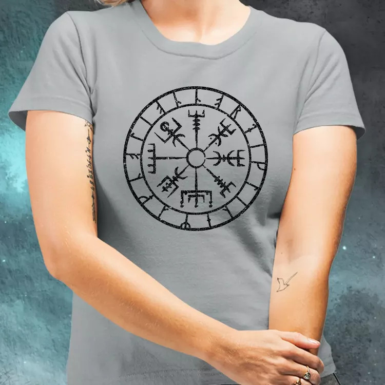 Vegvísir fekete női póló