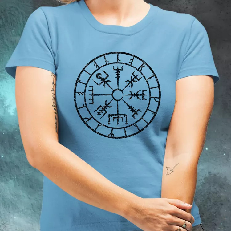 Vegvísir fekete női póló