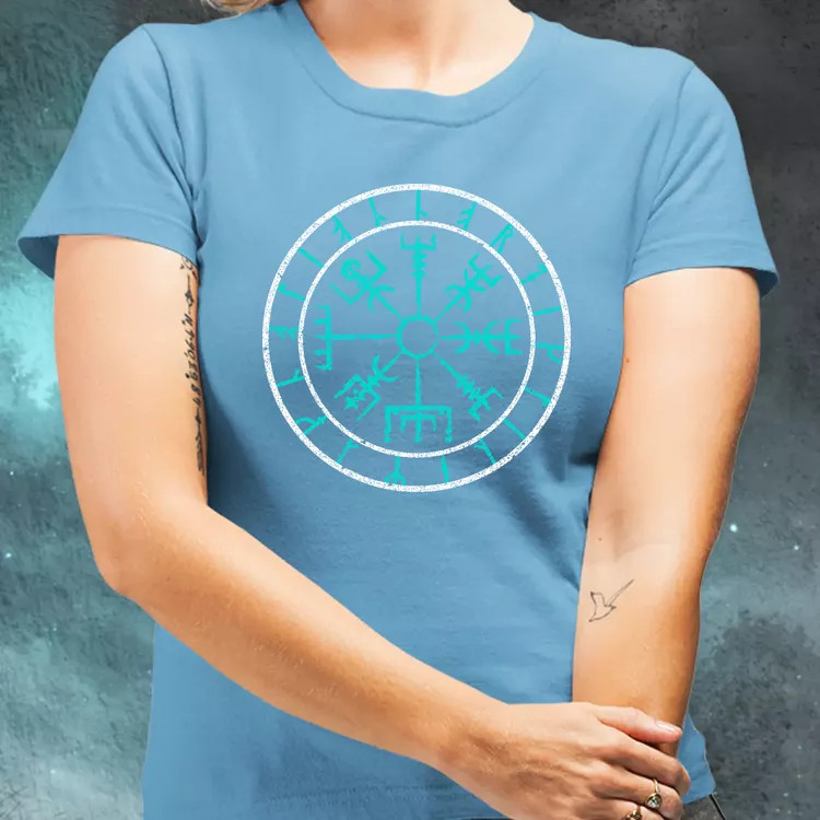 Vegvísir türkiz női póló