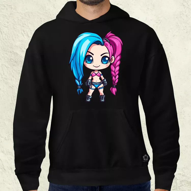 Chibi Jinx v2 férfi pulóver