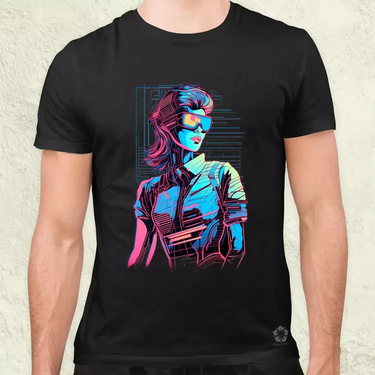 Synthwave digitális művészet v1 férfi póló