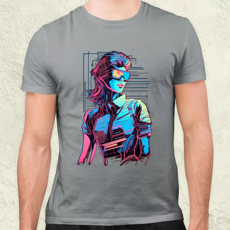 Synthwave digitális művészet v1 férfi póló