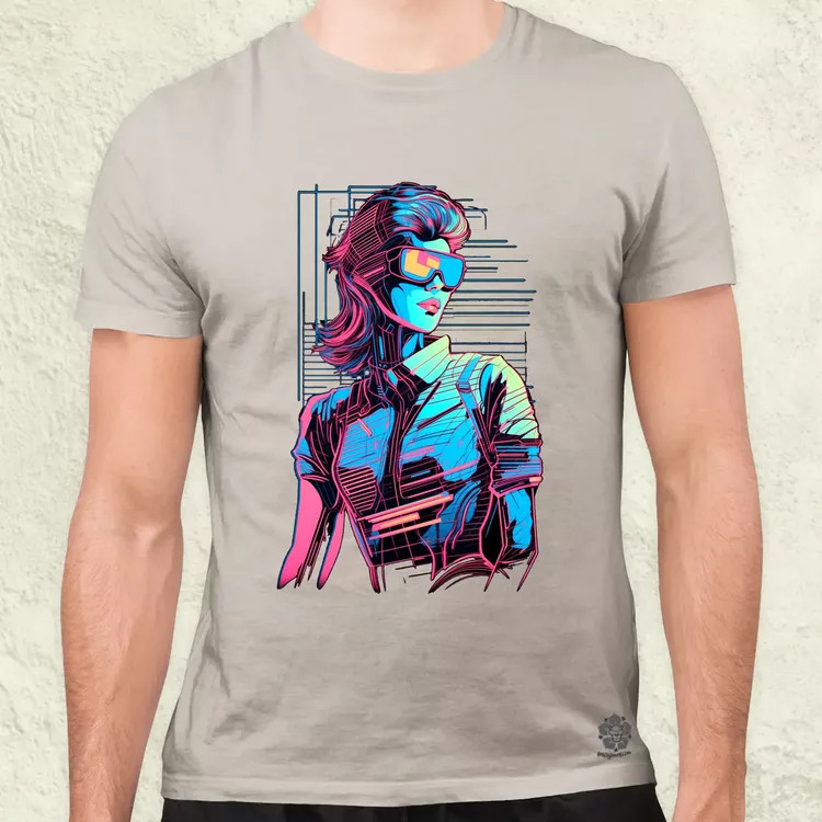 Synthwave digitális művészet v1 férfi póló