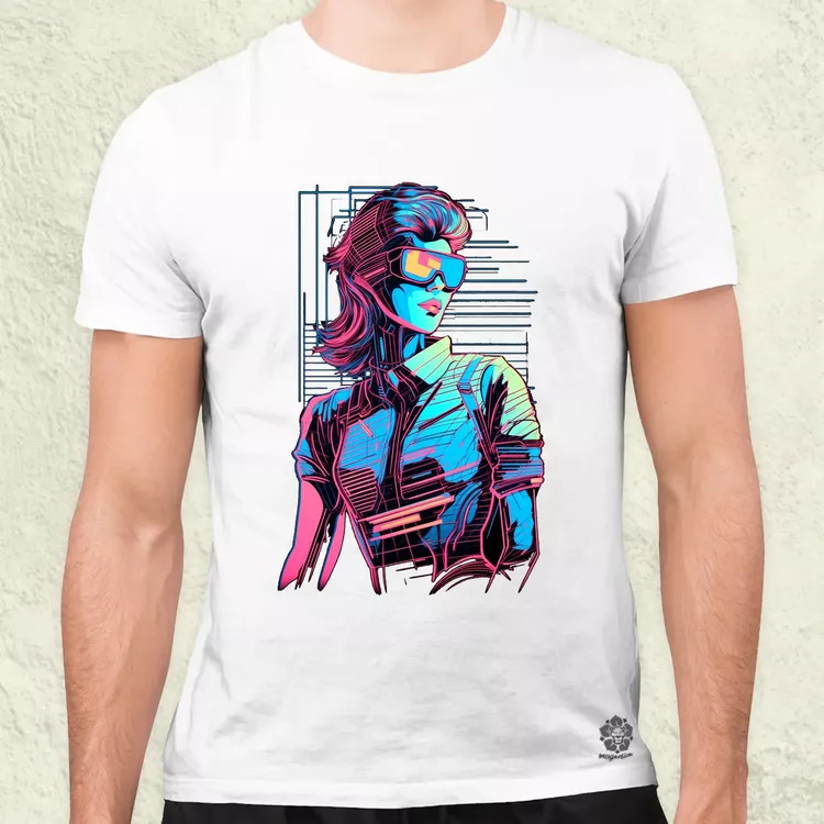 Synthwave digitális művészet v1 férfi póló