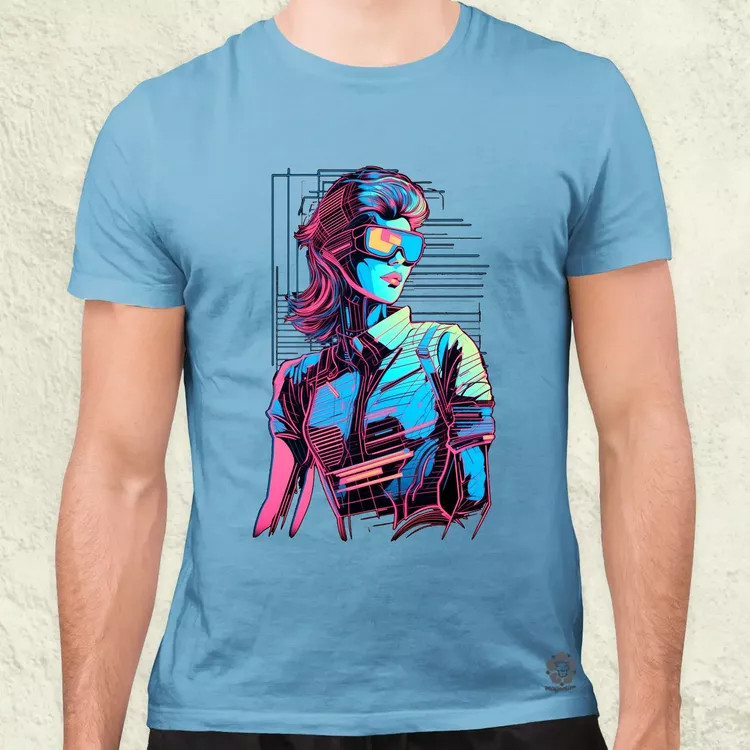 Synthwave digitális művészet v1 férfi póló