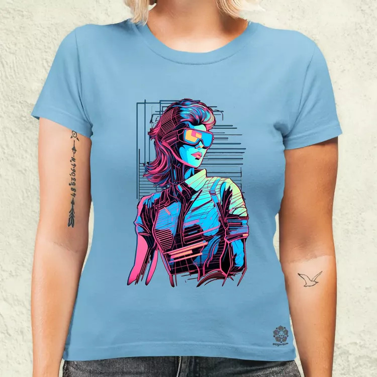 Synthwave digitális művészet v1 női póló