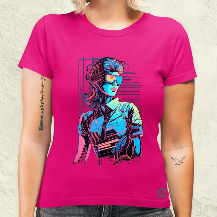 Synthwave digitális művészet v1 női póló
