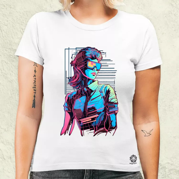 Synthwave digitális művészet v1 női póló