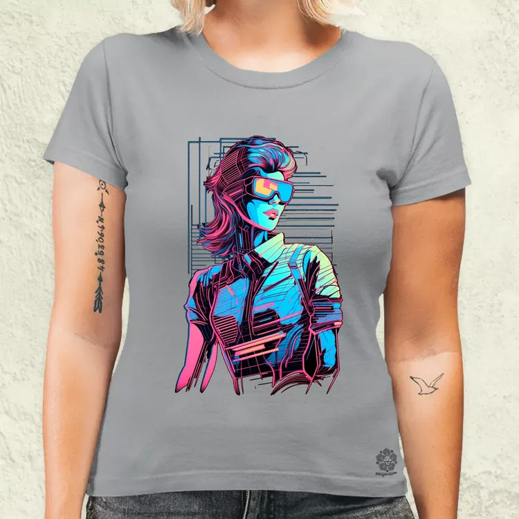Synthwave digitális művészet v1 női póló