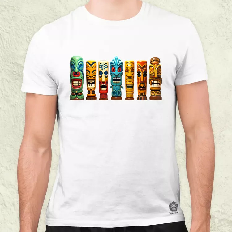 Tiki faragványok v2 férfi póló