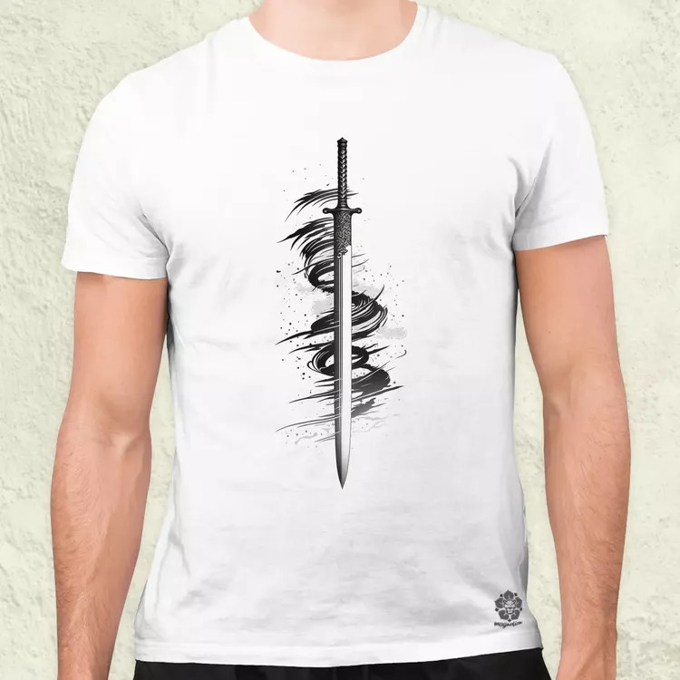 Vintage japán katana tetoválás v1 férfi póló