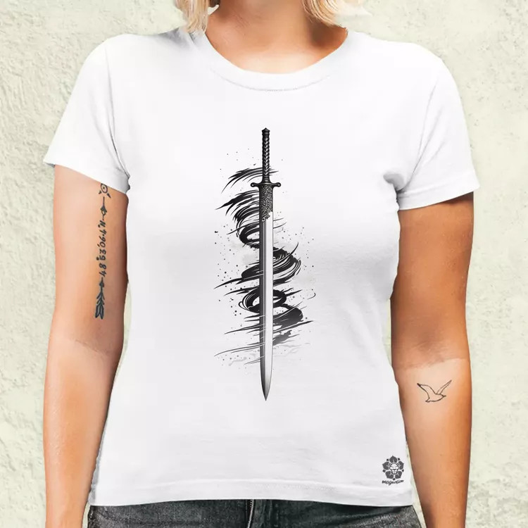 Vintage japán katana tetoválás v1 női póló