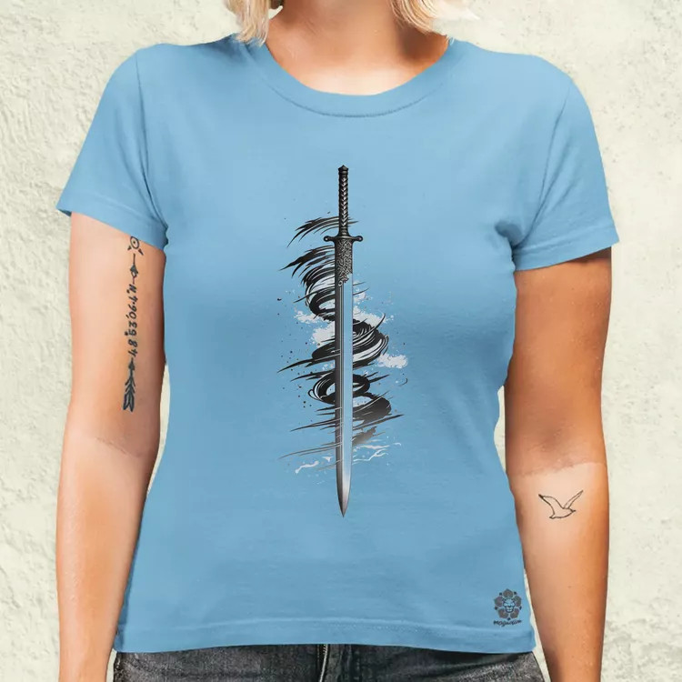 Vintage japán katana tetoválás v1 női póló