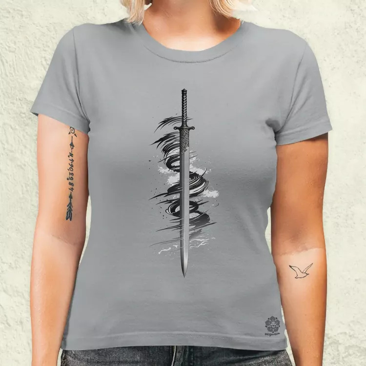 Vintage japán katana tetoválás v1 női póló