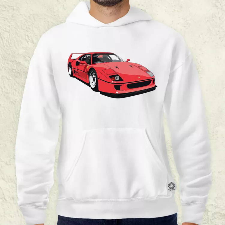 Ferrari F40 rajz v7 férfi pulóver
