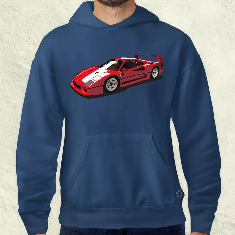 Ferrari F40 rajz v8 férfi pulóver