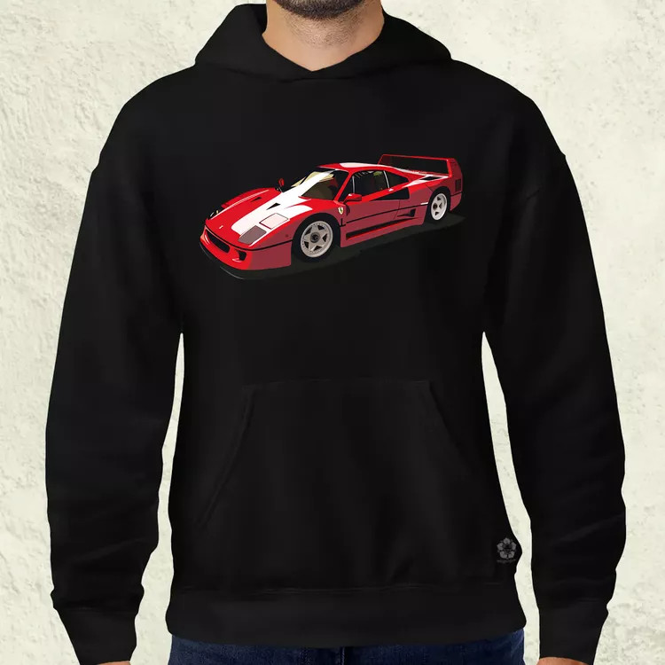 Ferrari F40 rajz v8 férfi pulóver