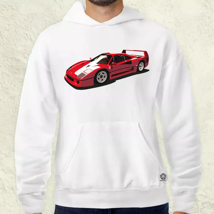 Ferrari F40 rajz v8 férfi pulóver