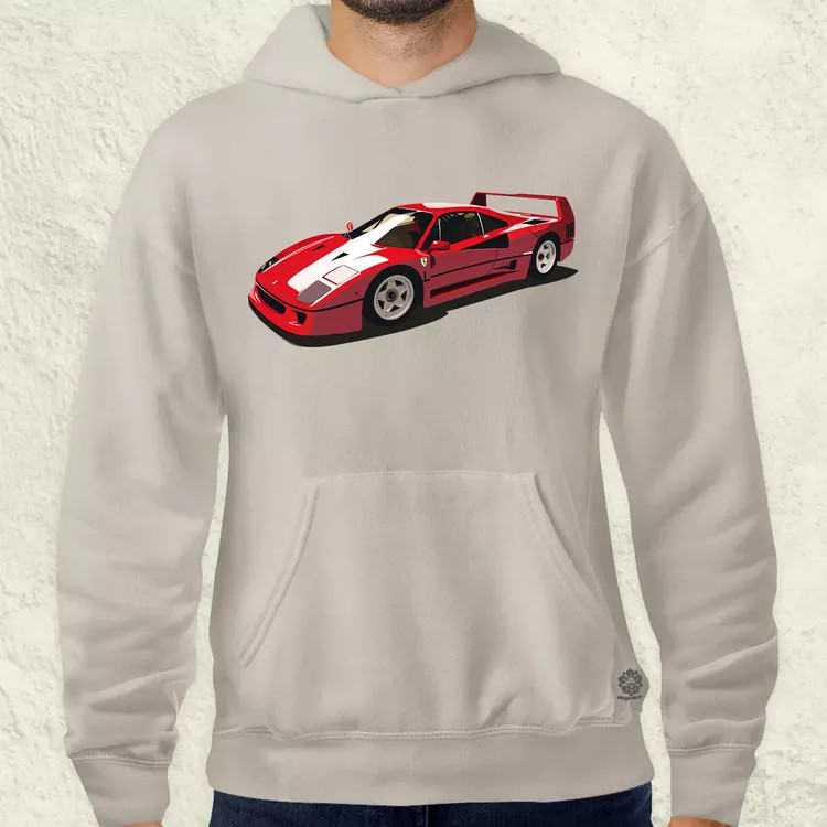 Ferrari F40 rajz v8 férfi pulóver