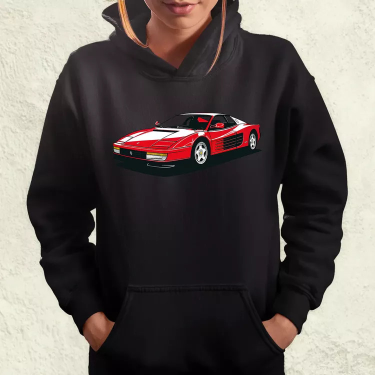 Ferrari Testarossa rajz v10 női pulóver