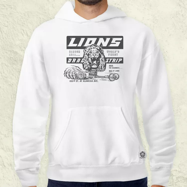 Lions Drag Strip szürke férfi pulóver