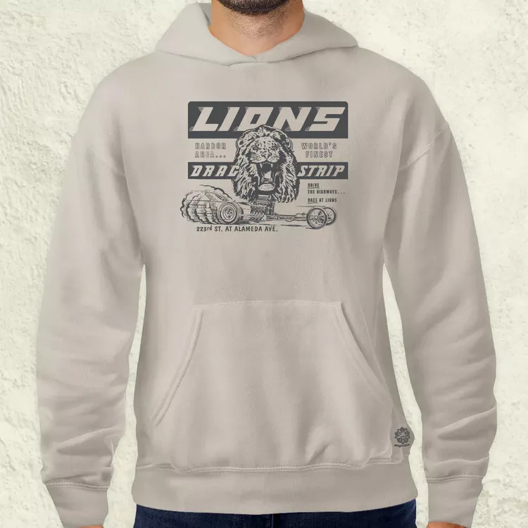 Lions Drag Strip szürke férfi pulóver