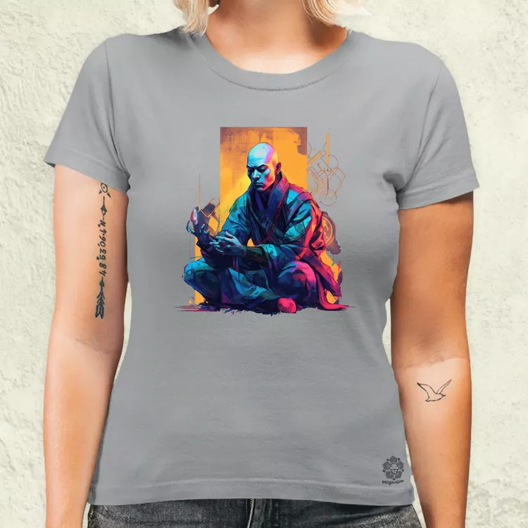Cyberpunk retrofuturista szerzetes női póló