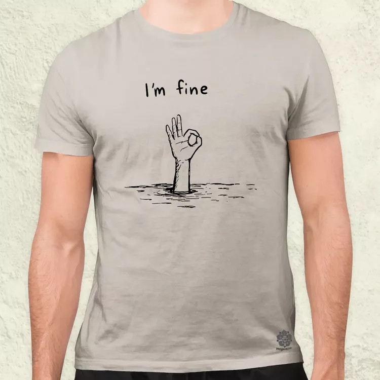 I'm fine jel férfi póló