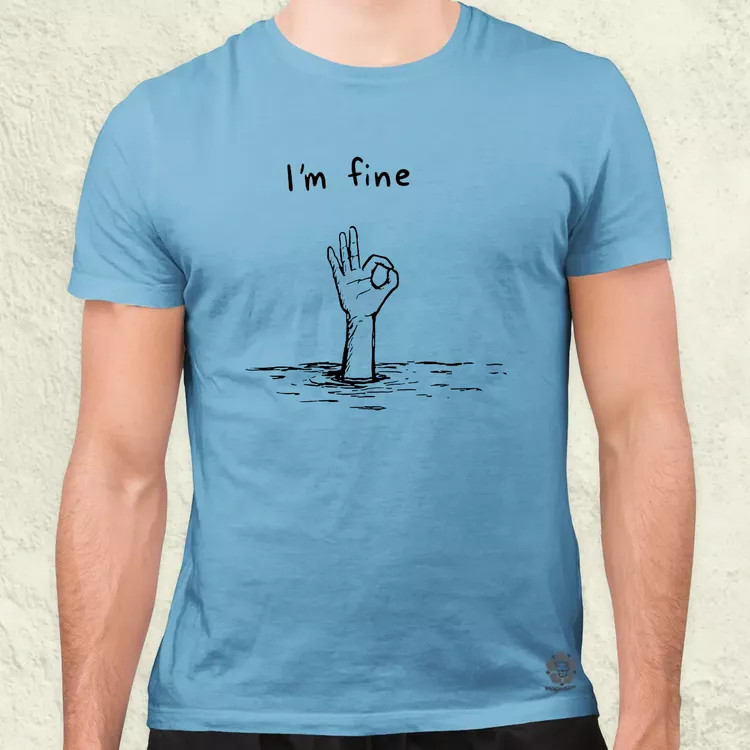 I'm fine jel férfi póló