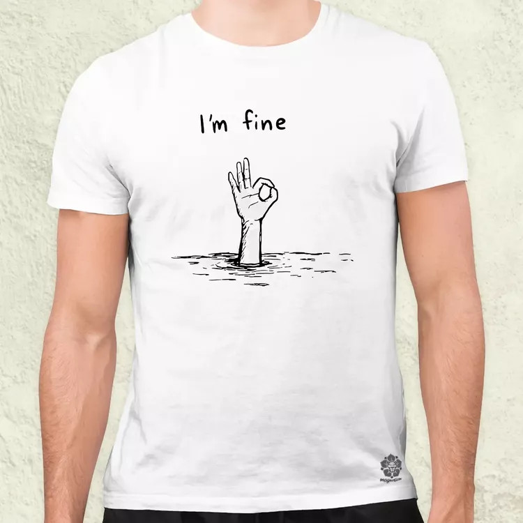 I'm fine jel férfi póló
