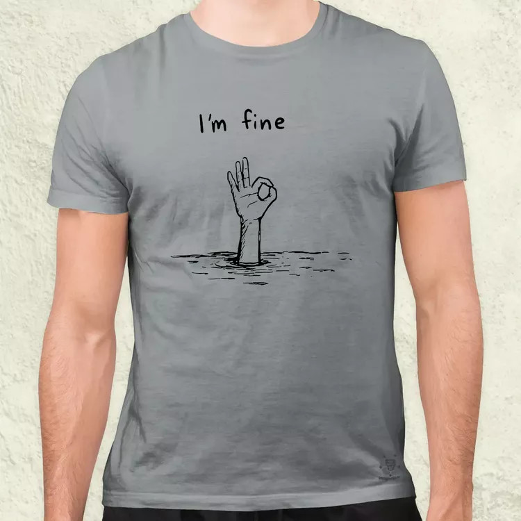 I'm fine jel férfi póló
