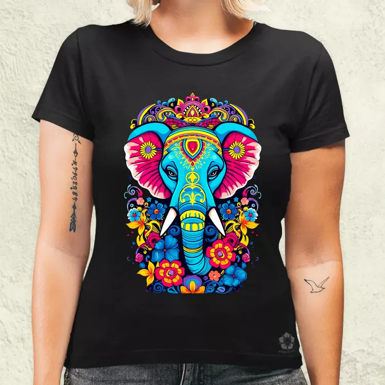 Mandala elefánt v1 női póló