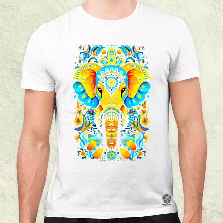 Mandala elefánt v2 férfi póló