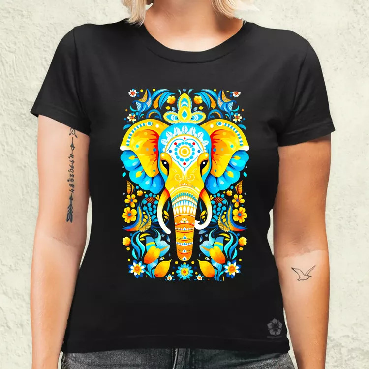 Mandala elefánt v2 női póló