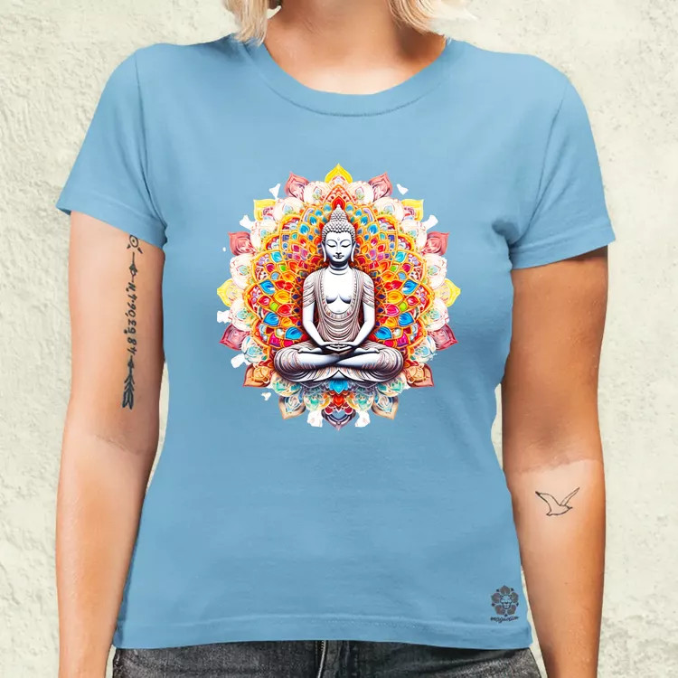 Pszichedelikus Buddha v13 női póló