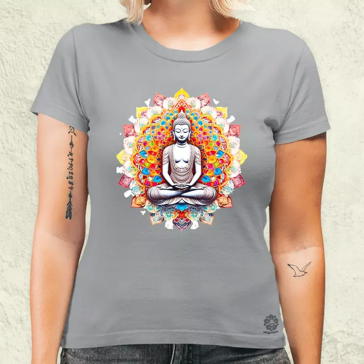 Pszichedelikus Buddha v13 női póló