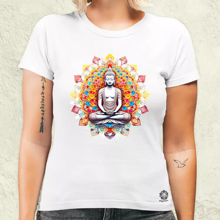 Pszichedelikus Buddha v13 női póló