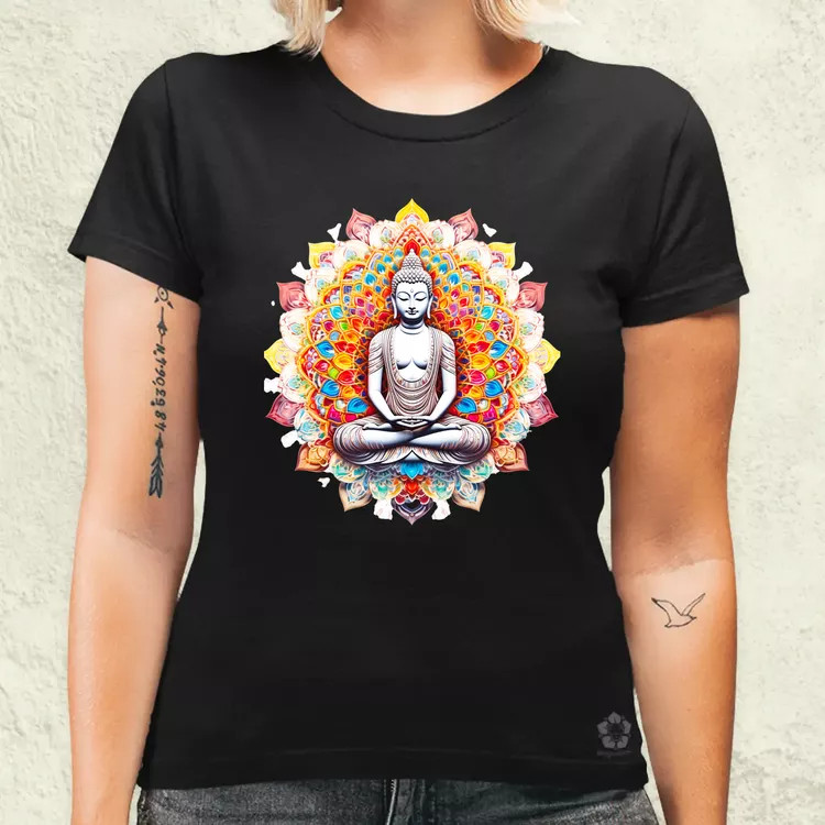 Pszichedelikus Buddha v13 női póló